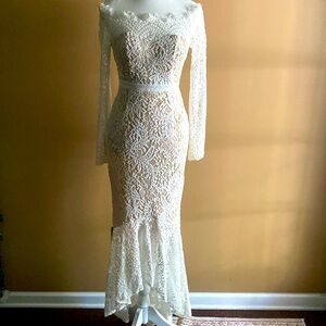 L’ATISTE White Off the Shoulder Dress- Bridal